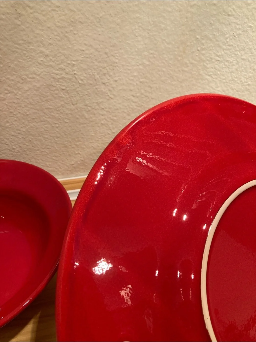 Set Of 2 Pier 1 red 10” serving bowl 13” serving plate platter earthenware dish
